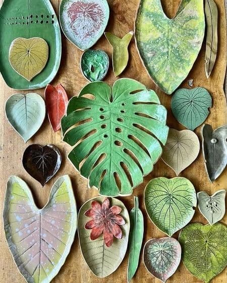 Botanical garden - keramiek schaaltjes in de vorm van een blad